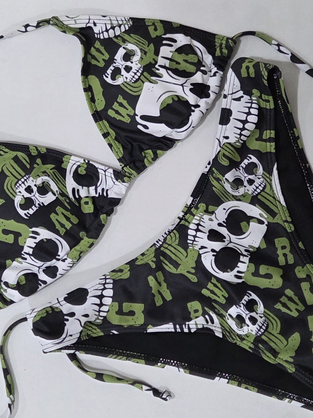 ROMWE Skull & Cactus Print Bikini Set - Size S